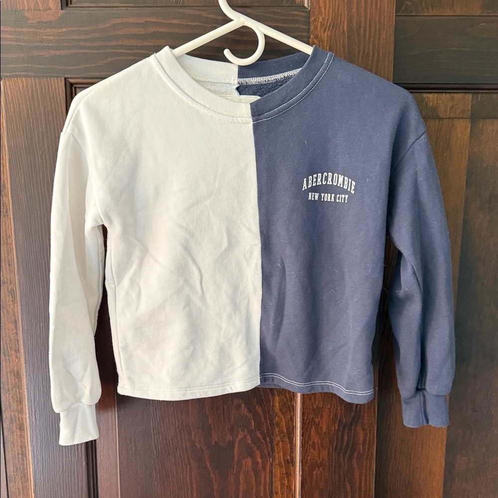 Abercrombie & Fitch Kids Long Sleeve Shirt - Navy and White